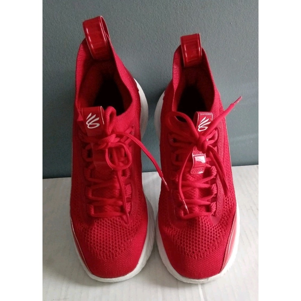 Under Armour Curry Flow 8 Red Basketball Shoes Cushioned Sneakers